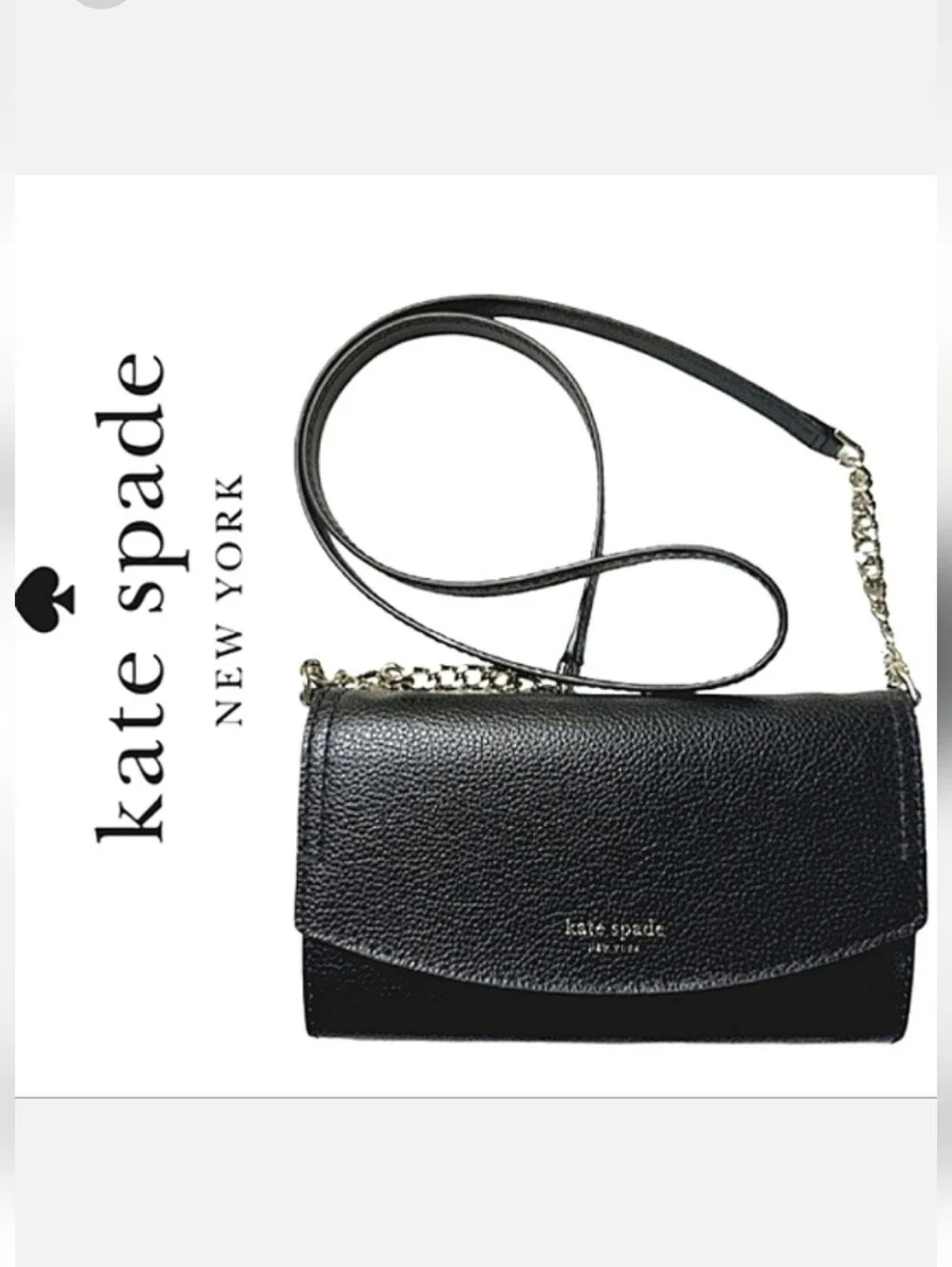 KATE SPADE Eva Leather Wallet-On-a-Chain Clutch Crossbody
